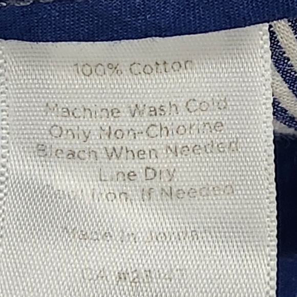 Talbots Cotton Curvy Seersucker  Ankle Blue Striped Pockets Pant Size 12 - Picture 6 of 9